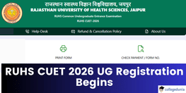 RUHS CUET 2026 UG Registration Begins Apply by April 21